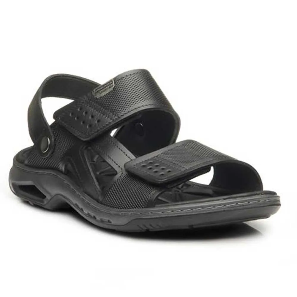SANDÁLIA PEGADA MASCULINA EM COURO PRETO 133206-04
