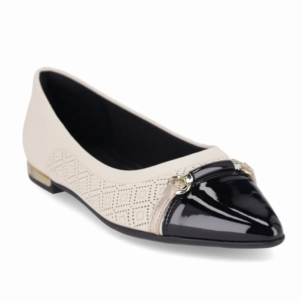 SAPATILHA PICCADILLY ANA OFF WHITE COM PRETO REF.: 274111