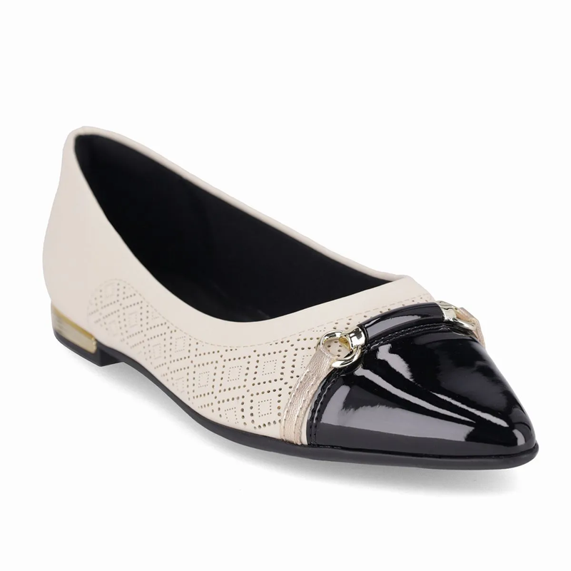 SAPATILHA PICCADILLY ANA OFF WHITE COM PRETO REF.: 274111 - Imagem 3