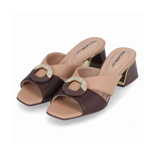 Tamanco Feminino Piccadilly Nude Cacao 543103-3