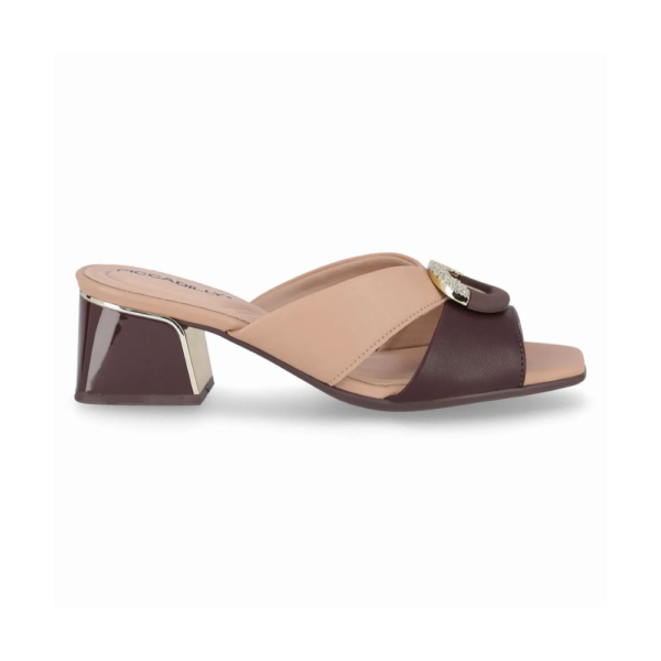 Tamanco Feminino Piccadilly Nude Cacao 543103-3