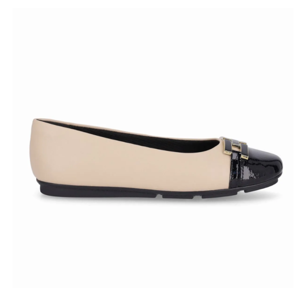 Sapatilha Feminina Piccadilly 122043-1 Bege e Off-White
