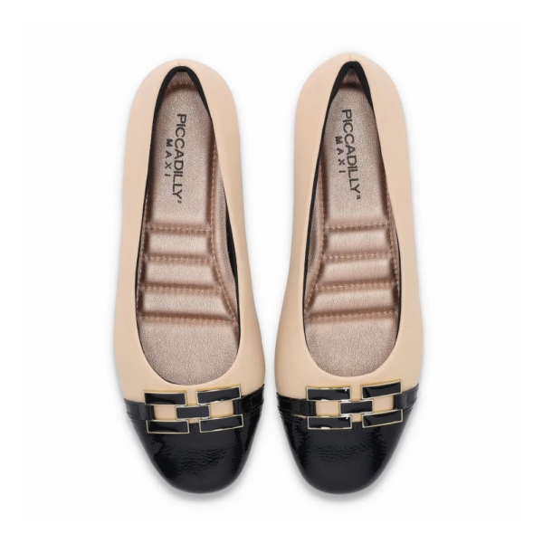 Sapatilha Feminina Piccadilly 122043-1 Bege e Off-White