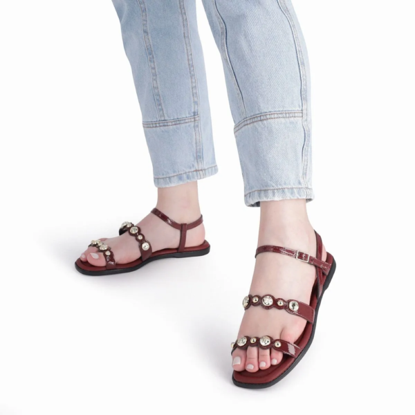 Sandália Feminina Piccadilly Verniz Bordô 508087-1