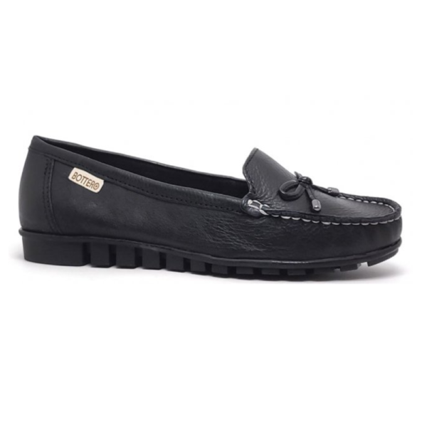 Sapato Mocassim Feminino Bottero Couro Burnish Preto 354001