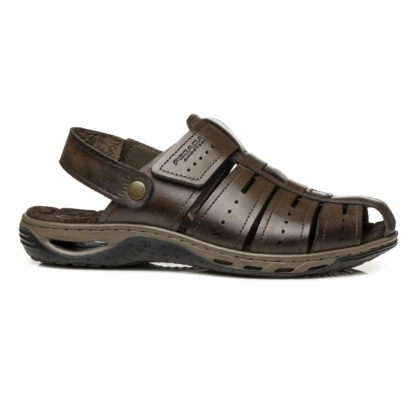 Sandália Masculina Pegada em Couro Cravo 131676-02