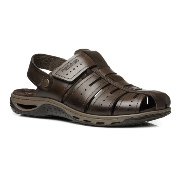 Sandália Masculina Pegada em Couro Cravo 131676-02