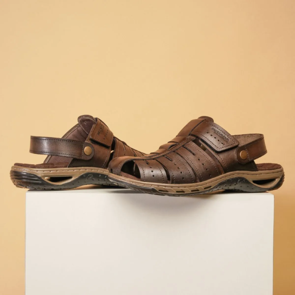 Sandália Masculina Pegada em Couro Cravo 131676-02