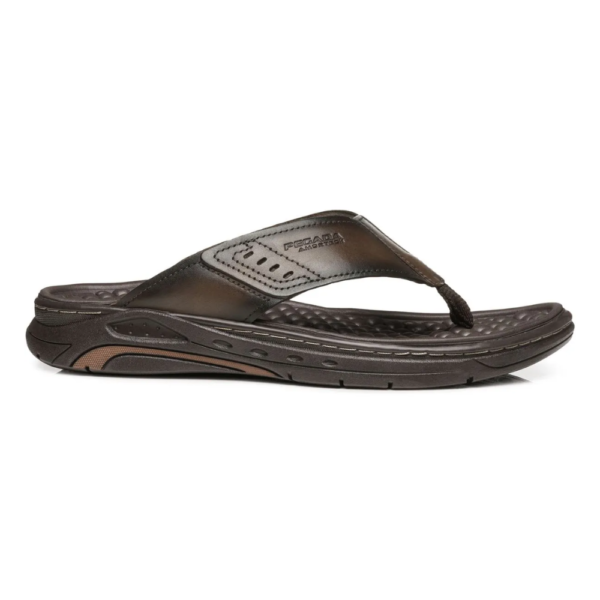 Chinelo Masculino Pegada em Couro Cravo 134551-02