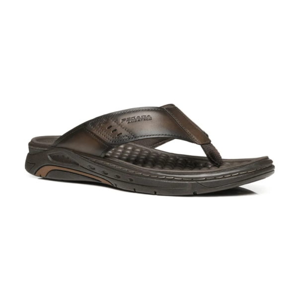 Chinelo Masculino Pegada em Couro Cravo 134551-02