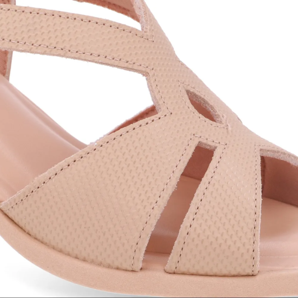 Sandália Usaflex em Couro Blush