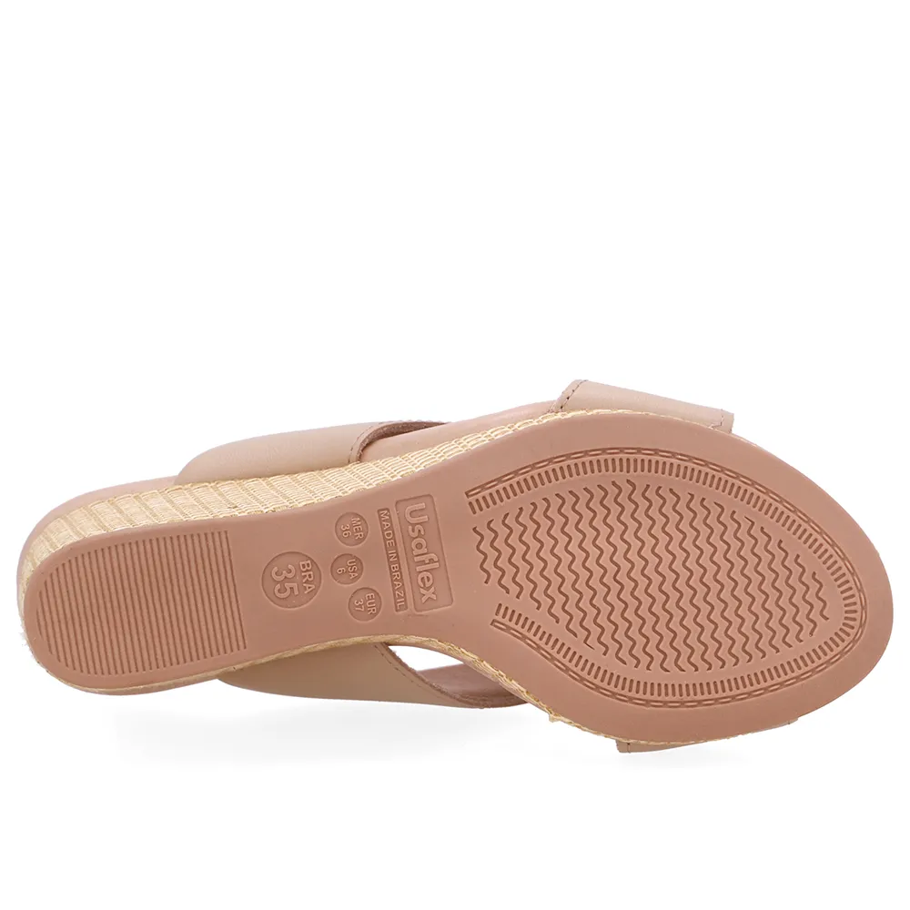 Tamanco Usaflex Em Couro Blush