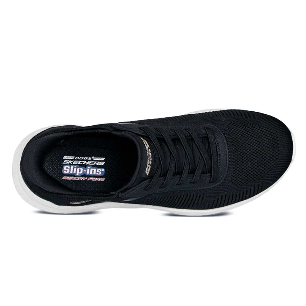 Tênis Skechers Feminino Bobs Squad Chaos Current Muse Slip-ins Preto 117497 - Imagem 3