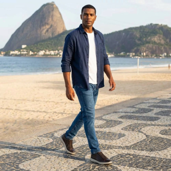 Sapatênis Masculino Pegada em Couro Marrom 111702-06