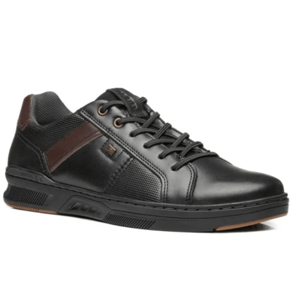 Sapatênis Masculino Pegada em Couro Preto 110605-04