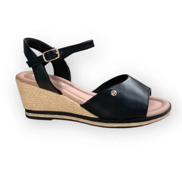 Sandália Feminina Anabela Alice Preto Piccadilly Preto 408214