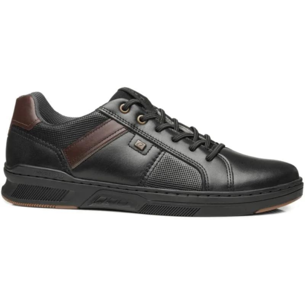 Sapatênis Masculino Pegada em Couro Preto 110605-04