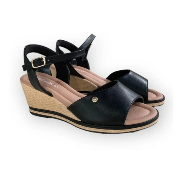 Sandália Feminina Anabela Alice Preto Piccadilly Preto 408214