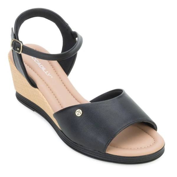 Sandália Feminina Anabela Alice Preto Piccadilly Preto 408214