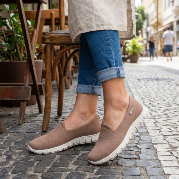 Tênis Feminino Casual Slip On Actvitta Camel 4202.500.31720.65441