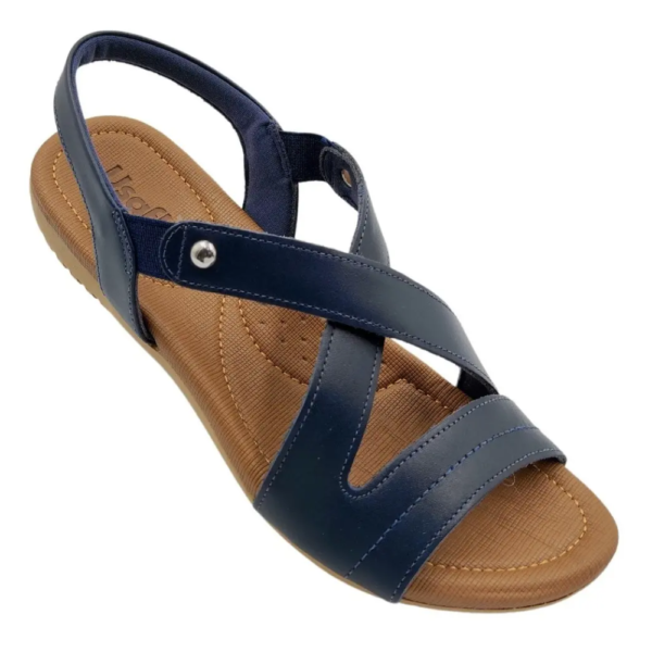 Sandália Usaflex em Couro Azul R1804
