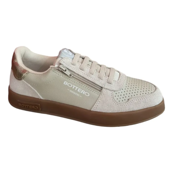 Tênis Casual Feminino Bottero em Couro Marfim 364902