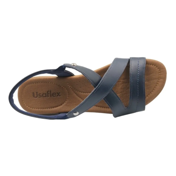 Sandália Usaflex em Couro Azul R1804