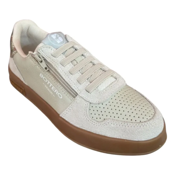 Tênis Casual Feminino Bottero em Couro Marfim 364902