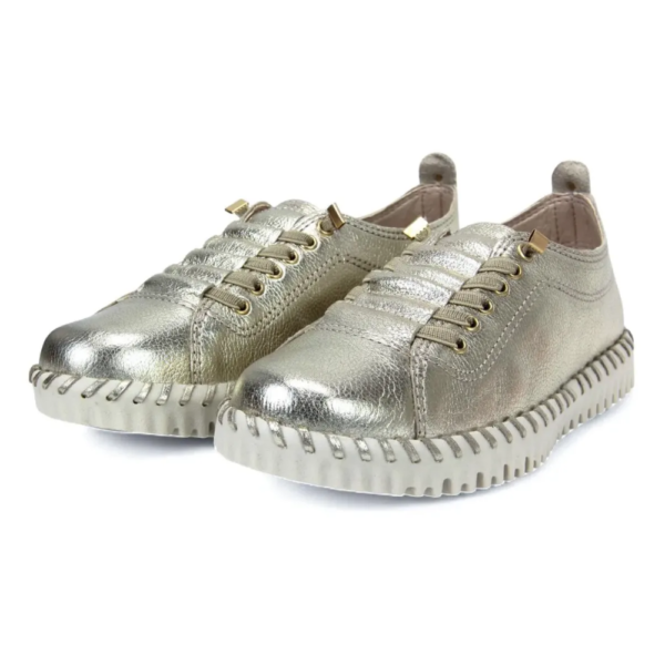 Tênis Feminino Bottero em Couro Dourado 374102