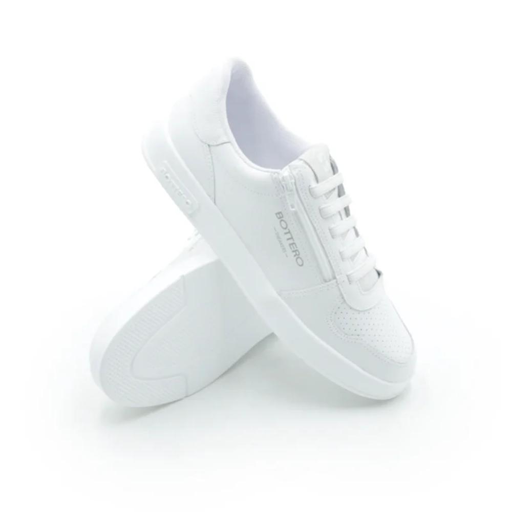 Tênis Casual Feminino Bottero em Couro Branco 364902 - Imagem 4