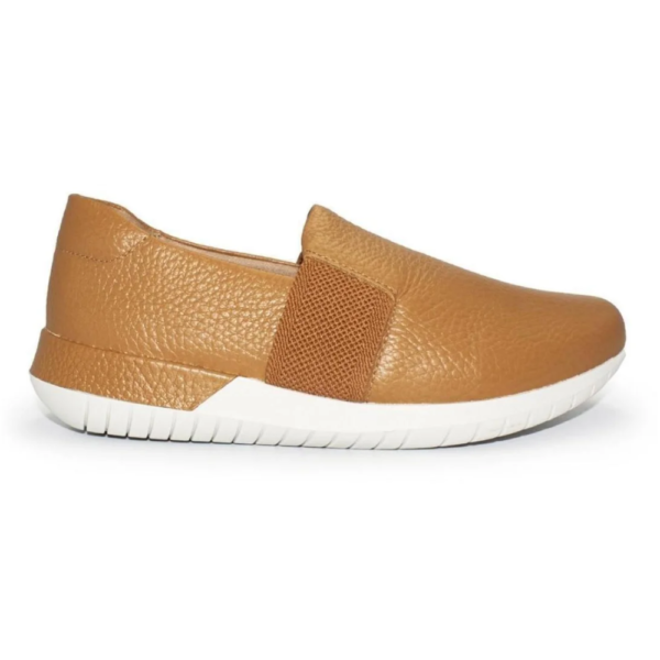 Tênis Feminino Usaflex Slip On em Couro Marrom AH1713