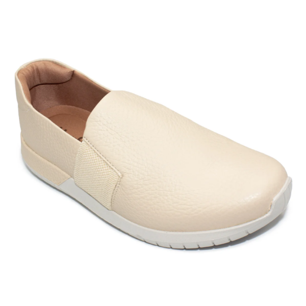 Tênis Feminino Usaflex Slip On em Couro Off-white AH1713