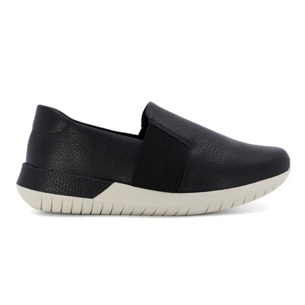 Tênis Feminino Usaflex Slip On em Couro Preto AH1713