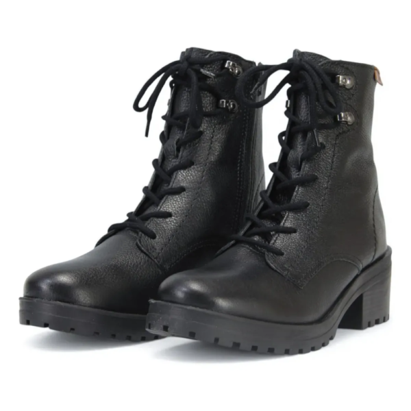 Bota Coturno Feminina Bottero em Couro Burnish Preto 349108