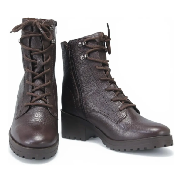 Bota Coturno Feminina Bottero em Couro Burnish Marrom 349108