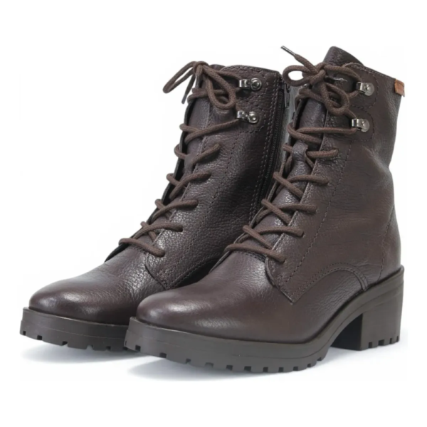 Bota Coturno Feminina Bottero em Couro Burnish Marrom 349108