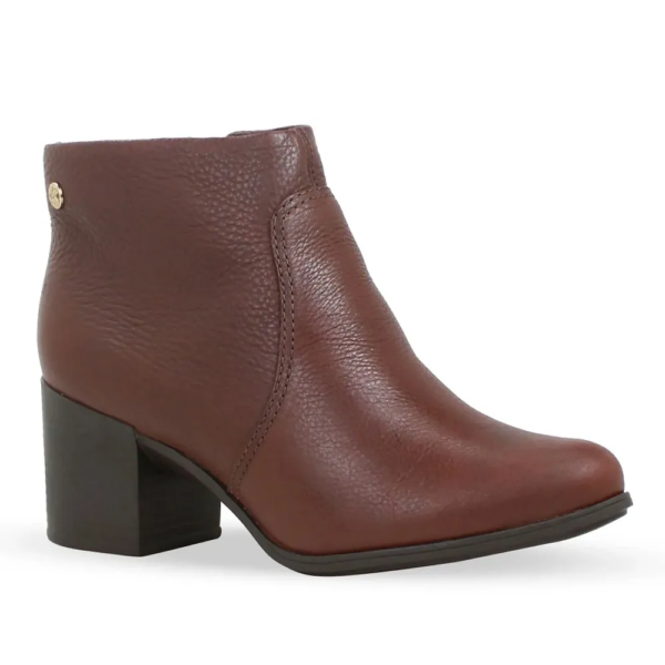 Bota Feminina Bottero em Couro Cano Baixo Burnish Marrom 346901