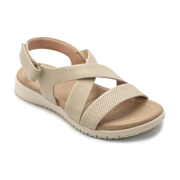 Sandália Usaflex Feminina em Couro Off-White AL3702