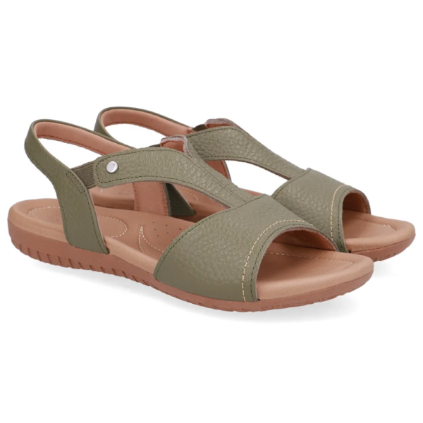 Sandália Usaflex Feminina em Couro Verde R1808