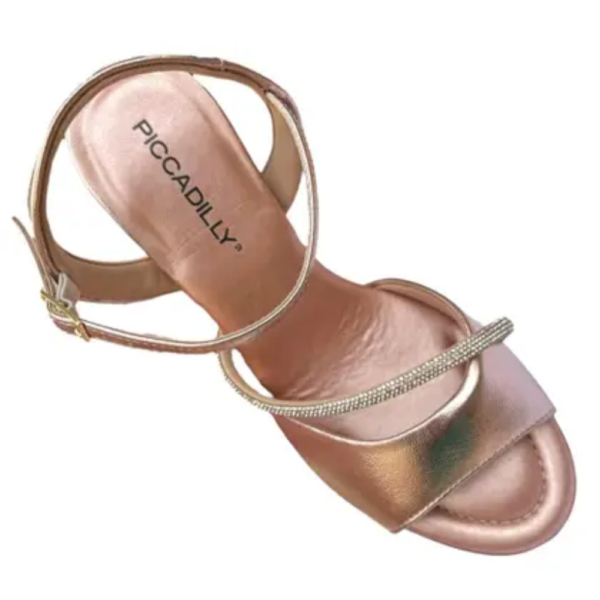 Sandália Feminina Piccadilly Alto Ouro Rose 712011