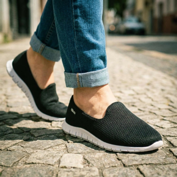 Tênis Feminino Casual Slip On Actvitta Preto 4202.500.31720.15745