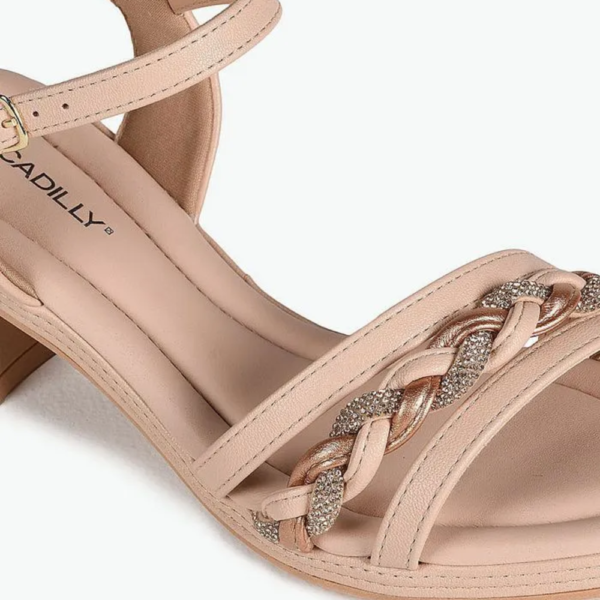 Sandália Feminina Piccadilly Salto Bloco Médio Rose 566062