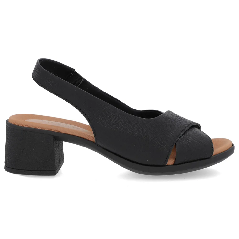 Sandália Usaflex Feminina em Couro Preto UC0205