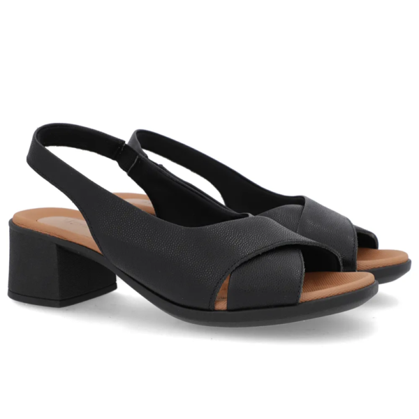 Sandália Usaflex Feminina em Couro Preto UC0205