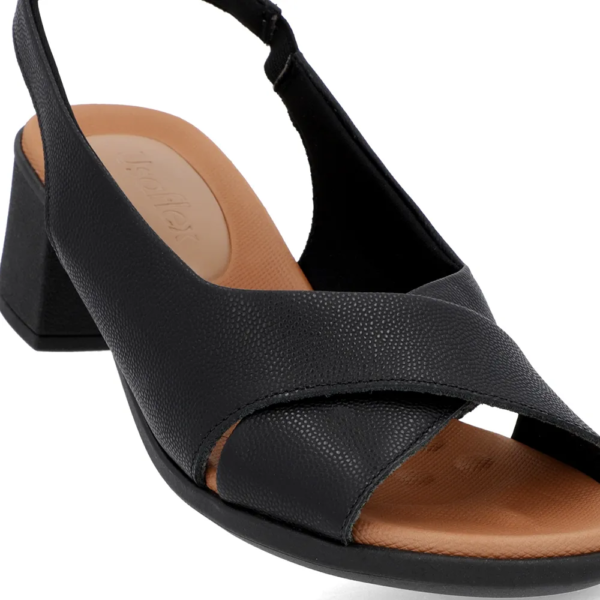Sandália Usaflex Feminina em Couro Preto UC0205