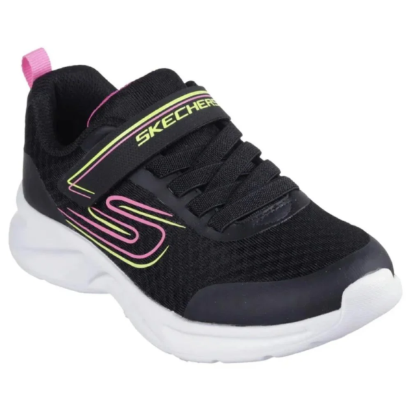 Tênis Skechers Dynamatic Nonstop Speed Infantil Feminino 303577L Preto Branco Pink