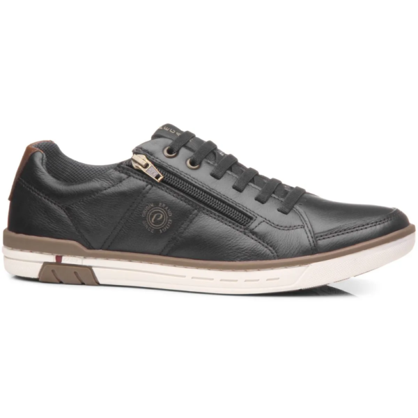 Sapatênis Pegada Masculino em Couro Preto 119313-06