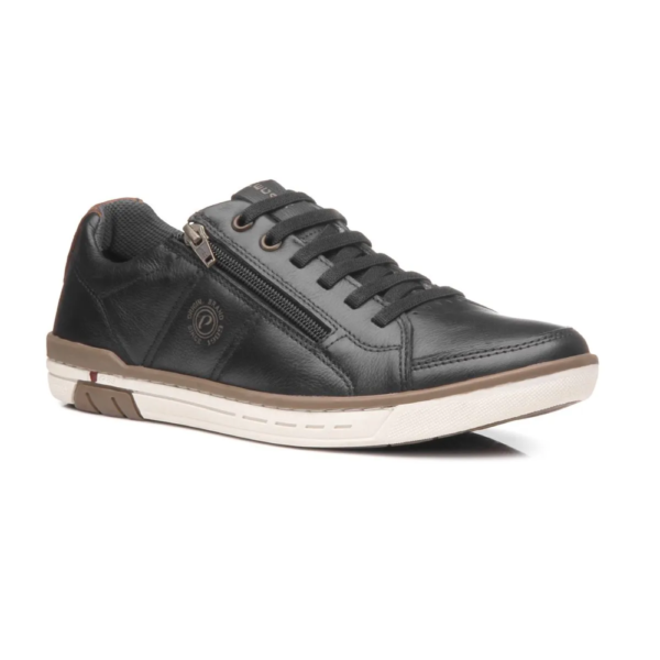 Sapatênis Pegada Masculino em Couro Preto 119313-06