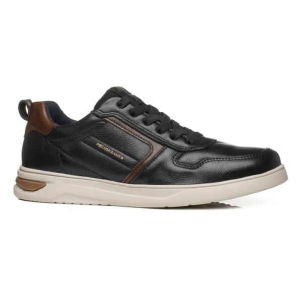 Sapatênis Masculino Pegada em Couro Preto 112401-04