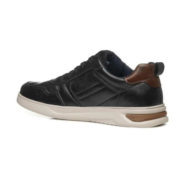 Sapatênis Masculino Pegada em Couro Preto 112401-04